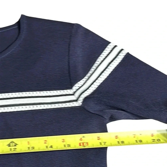 Exclusively MISOOK top,eyelet,mesh,sailor,coastal vibe,career,old money,sz 14,EC - Picture 8 of 16